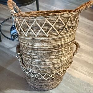 Natural Woven Basket with Handles